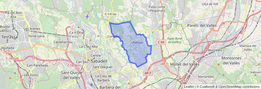 Mapa de ubicacion de Polinyà.