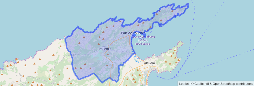 Mapa de ubicacion de Pollença.