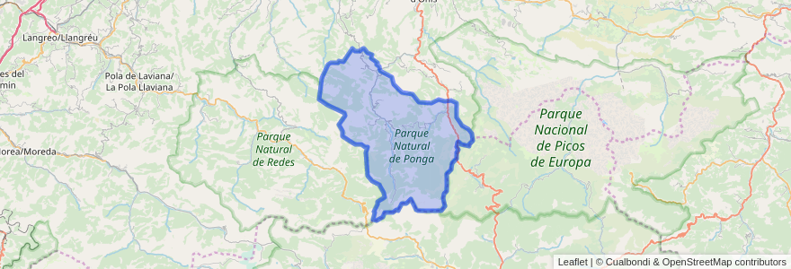 Mapa de ubicacion de Ponga.