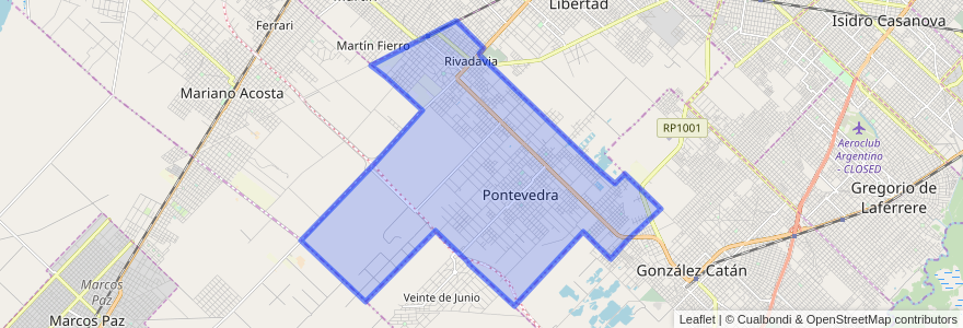 Mapa de ubicacion de Ponte Vedra.