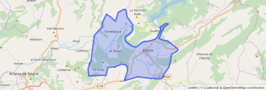 Mapa de ubicacion de Ponts.