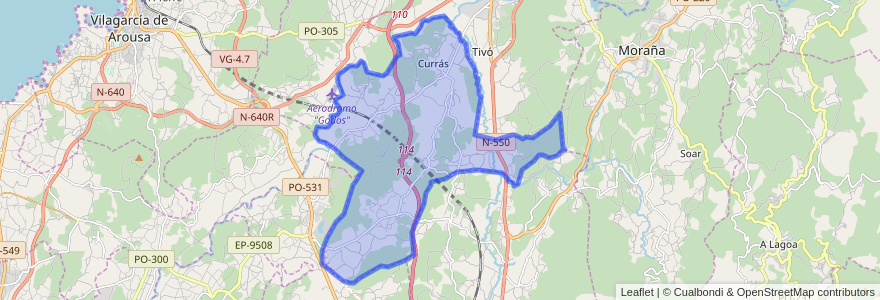 Mapa de ubicacion de Portas.