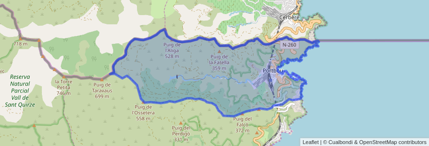 Mapa de ubicacion de Portbou.