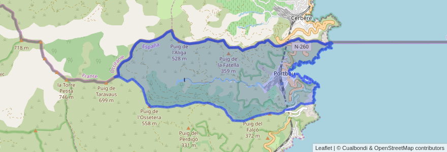 Mapa de ubicacion de Portbou.