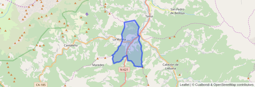 Mapa de ubicacion de Potes.