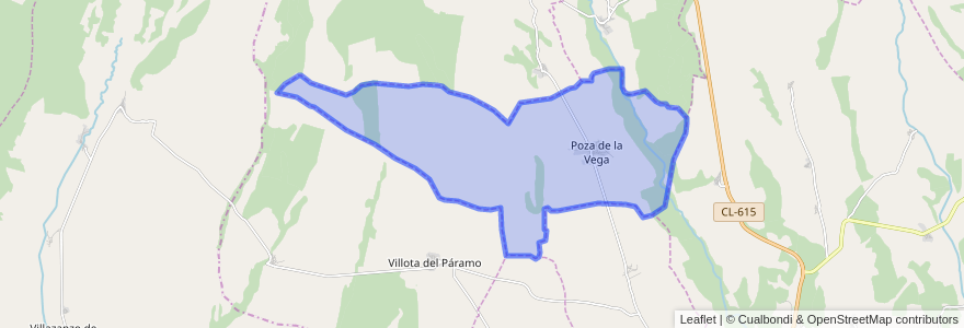 Mapa de ubicacion de Poza de la Vega.