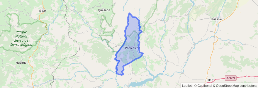 Mapa de ubicacion de Pozo Alcón.