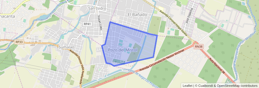 Mapa de ubicacion de Pozo del Mistol.