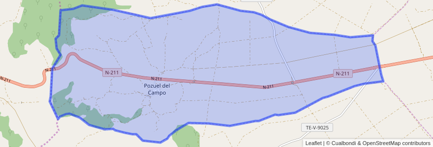 Mapa de ubicacion de Pozuel del Campo.