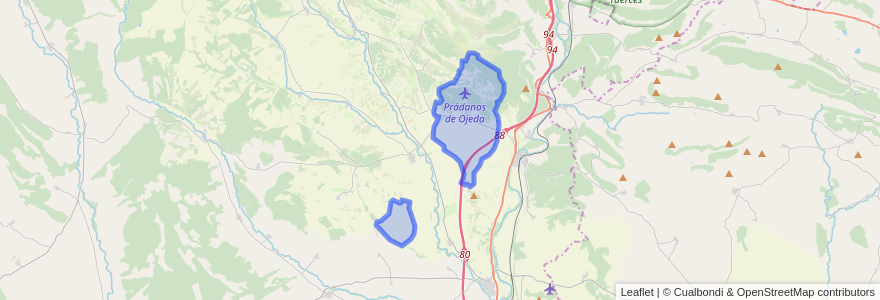 Mapa de ubicacion de Prádanos de Ojeda.