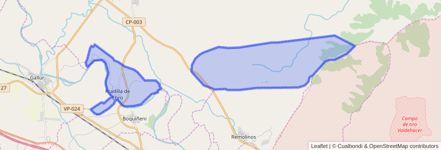 Mapa de ubicacion de Pradilla de Ebro.