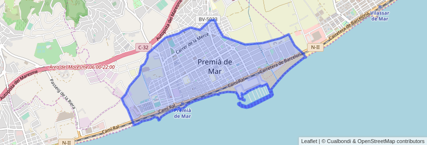 Mapa de ubicacion de Premià de Mar.