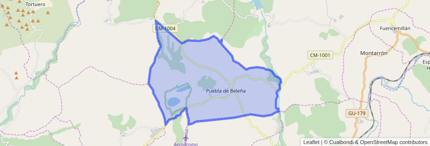 Mapa de ubicacion de Puebla de Beleña.