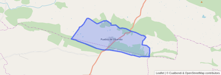 Mapa de ubicacion de Puebla de Obando.