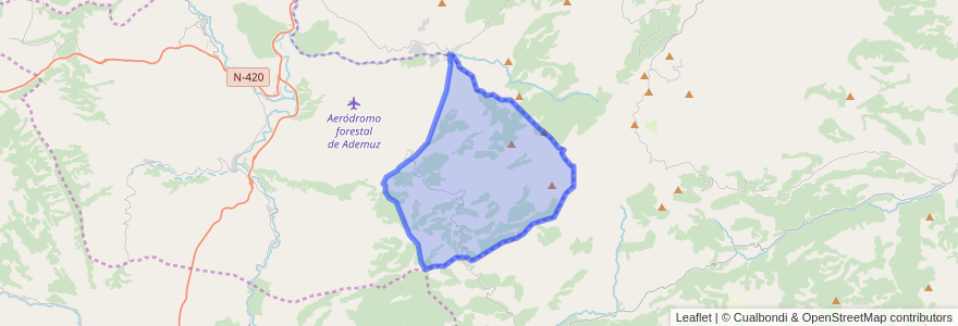 Mapa de ubicacion de Puebla de San Miguel.