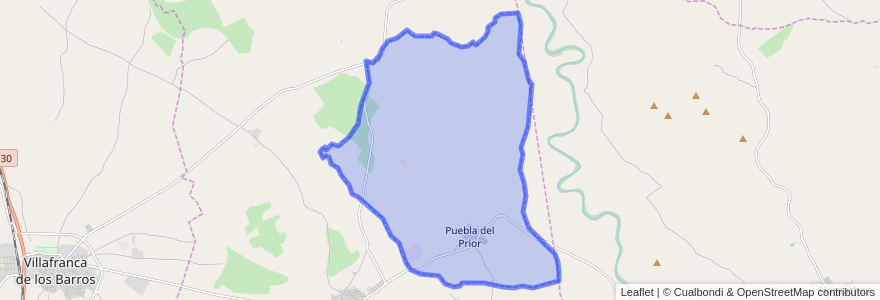 Mapa de ubicacion de Puebla del Prior.