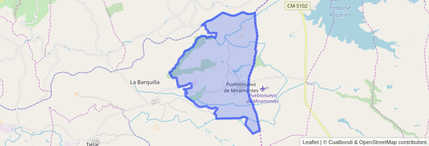 Mapa de ubicacion de Pueblonuevo de Miramontes.