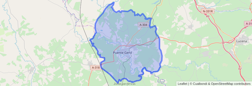 Mapa de ubicacion de Puente Genil.