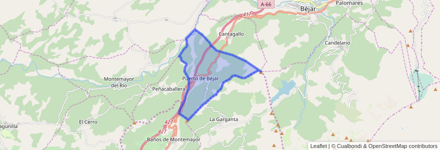 Mapa de ubicacion de Puerto de Béjar.