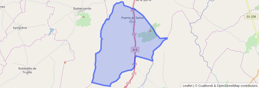 Mapa de ubicacion de Puerto de Santa Cruz.