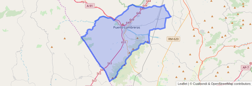 Mapa de ubicacion de Puerto Lumbreras.