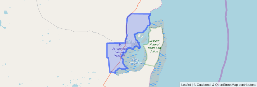 Mapa de ubicacion de Puerto San Julián.