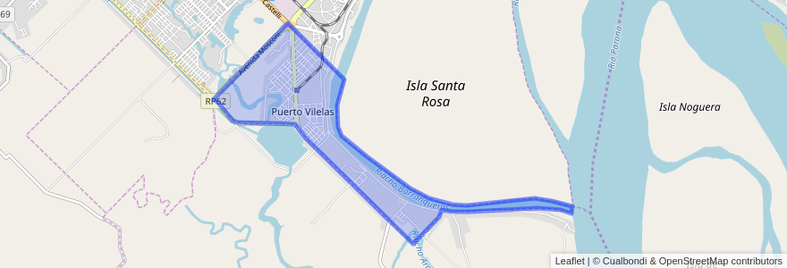 Mapa de ubicacion de Puerto Vilelas.