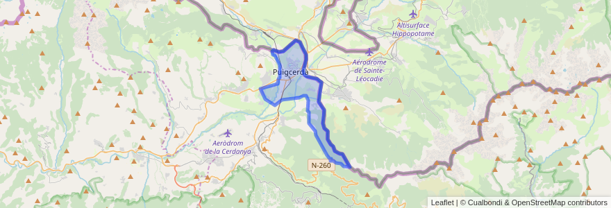 Mapa de ubicacion de Puigcerdà.