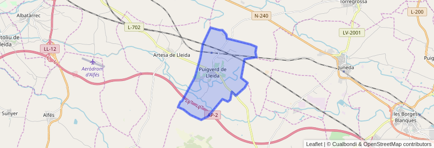 Mapa de ubicacion de Puigverd de Lleida.