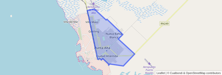 Mapa de ubicacion de Punta Alta.