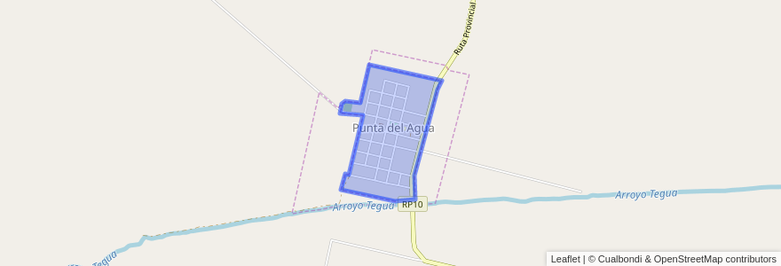 Mapa de ubicacion de Punta del Agua.