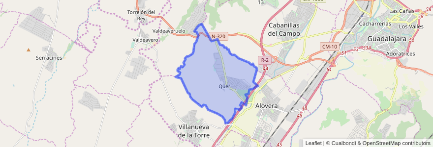 Mapa de ubicacion de Quer.