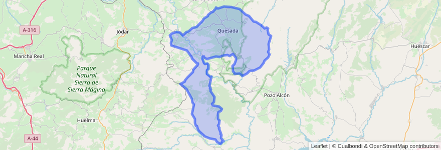 Mapa de ubicacion de Quesada.