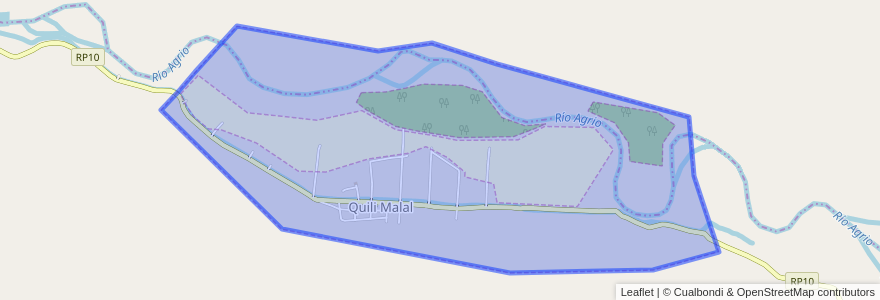 Mapa de ubicacion de Quili Malal.