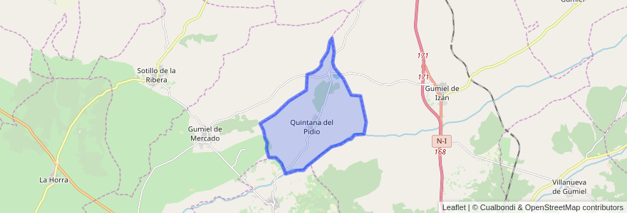 Mapa de ubicacion de Quintana del Pidio.