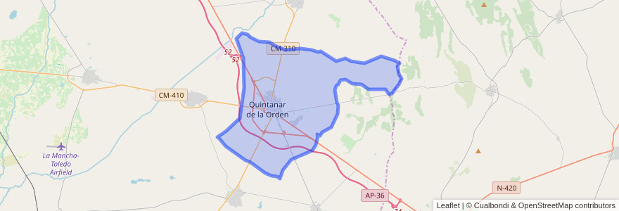 Mapa de ubicacion de Quintanar de la Orden.