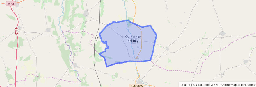 Mapa de ubicacion de Quintanar del Rey.