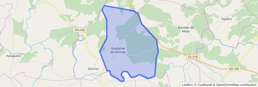 Mapa de ubicacion de Quintanas de Gormáz.