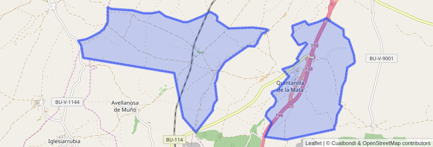 Mapa de ubicacion de Quintanilla de la Mata.