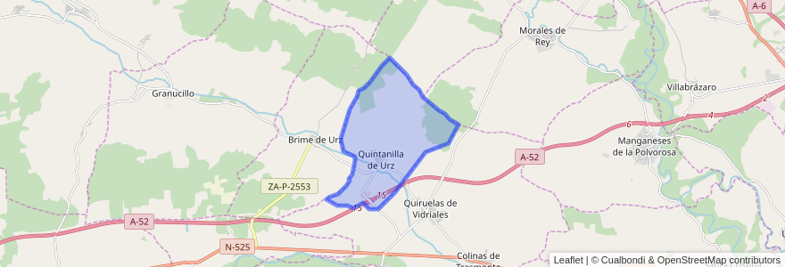 Mapa de ubicacion de Quintanilla de Urz.