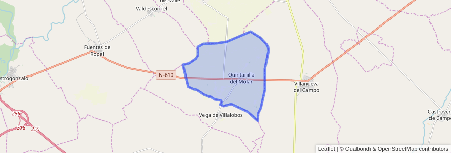 Mapa de ubicacion de Quintanilla del Molar.