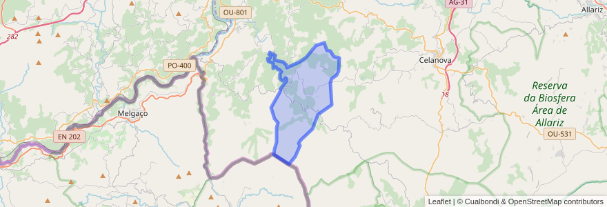 Mapa de ubicacion de Quintela de Leirado.