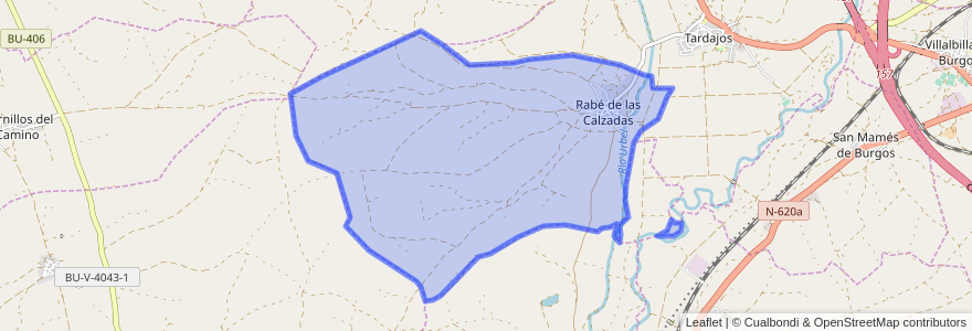 Mapa de ubicacion de Rabé de las Calzadas.