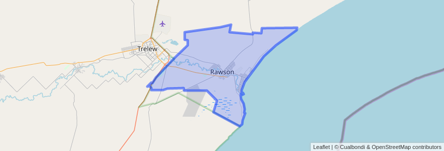 Mapa de ubicacion de Municipio de Rawson.