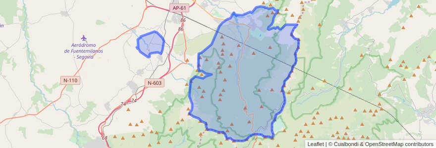 Mapa de ubicacion de Real Sitio de San Ildefonso.