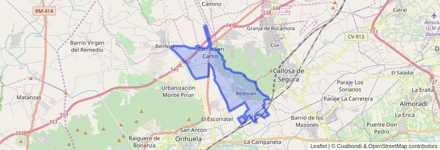 Mapa de ubicacion de Redován.