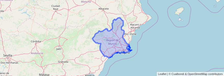 Mapa de ubicacion de Region Murcia.