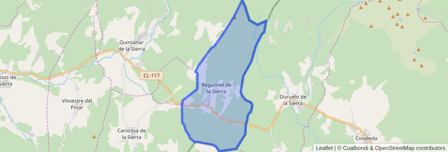 Mapa de ubicacion de Regumiel de la Sierra.