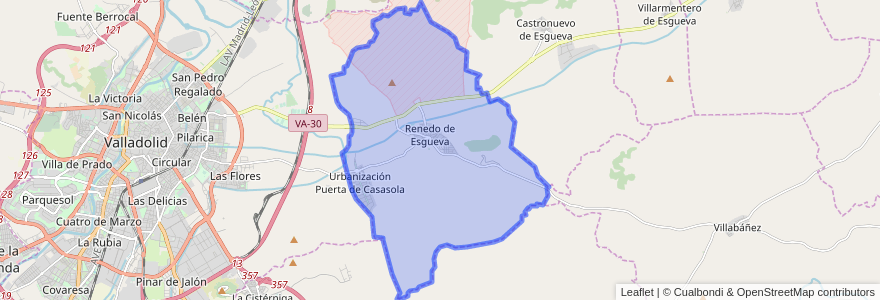 Mapa de ubicacion de Renedo de Esgueva.