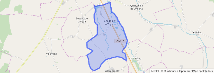 Mapa de ubicacion de Renedo de la Vega.